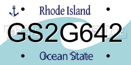 GS2G642 Rhode Island License Plate
