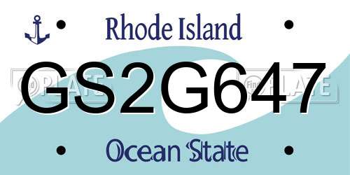 GS2G647 Rhode Island License Plate