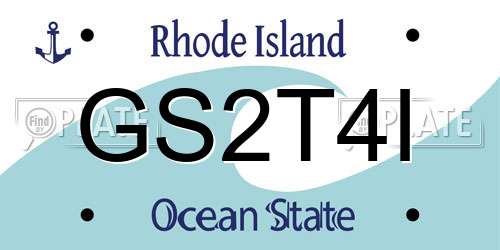 GS2T4I Rhode Island License Plate