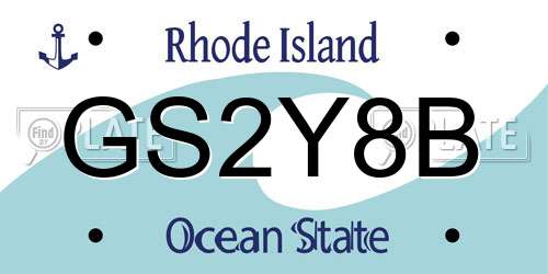 GS2Y8B Rhode Island License Plate