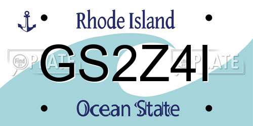 GS2Z4I Rhode Island License Plate