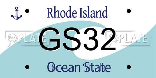 GS32 Rhode Island License Plate