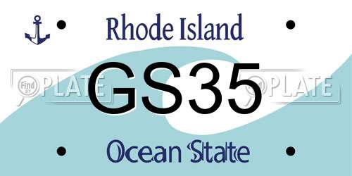 GS35 Rhode Island License Plate