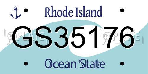 GS35176 Rhode Island License Plate