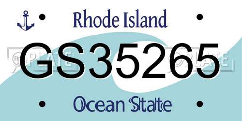 GS35265 Rhode Island License Plate