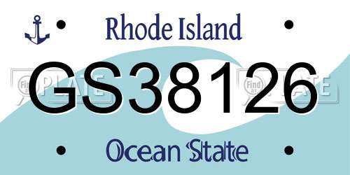 GS38126 Rhode Island License Plate