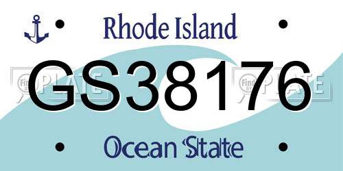 GS38176 Rhode Island License Plate