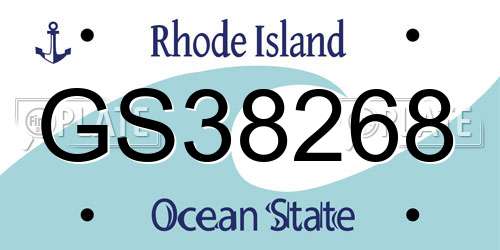 GS38268 Rhode Island License Plate