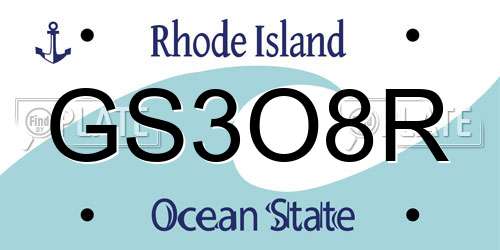 GS3O8R Rhode Island License Plate