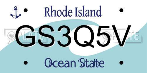 GS3Q5V Rhode Island License Plate