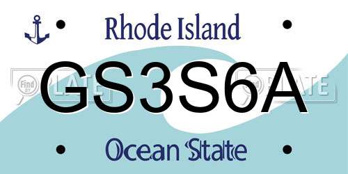 GS3S6A Rhode Island License Plate