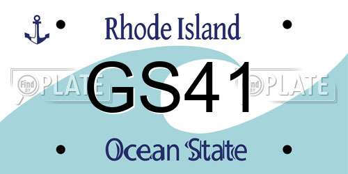GS41 Rhode Island License Plate