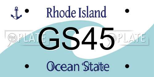 GS45 Rhode Island License Plate