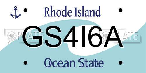 GS4I6A Rhode Island License Plate