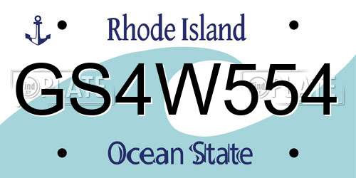 GS4W554 Rhode Island License Plate