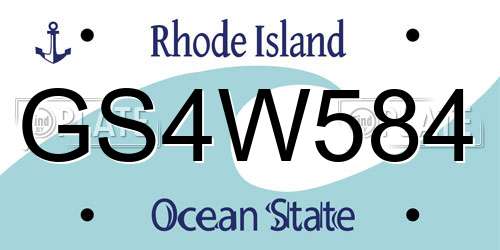 GS4W584 Rhode Island License Plate