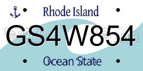 GS4W854 Rhode Island License Plate