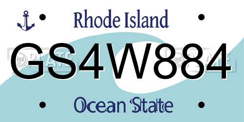 GS4W884 Rhode Island License Plate
