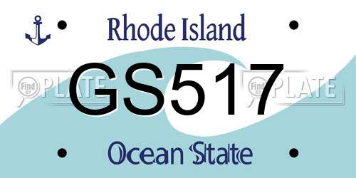 GS517 Rhode Island License Plate