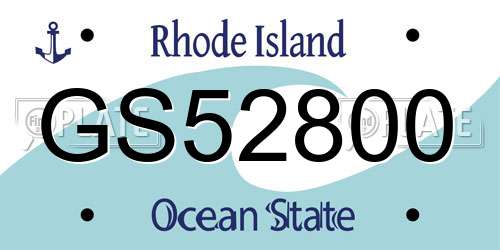 GS52800 Rhode Island License Plate
