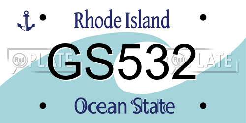 GS532 Rhode Island License Plate