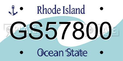 GS57800 Rhode Island License Plate