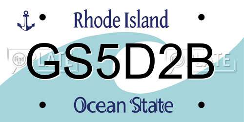 GS5D2B Rhode Island License Plate