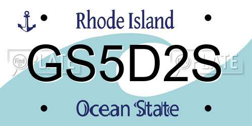 GS5D2S Rhode Island License Plate