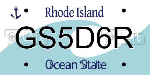 GS5D6R Rhode Island License Plate