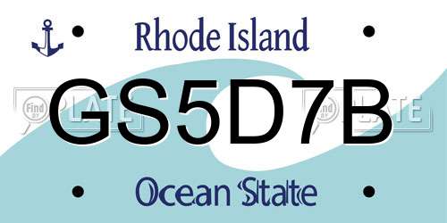GS5D7B Rhode Island License Plate