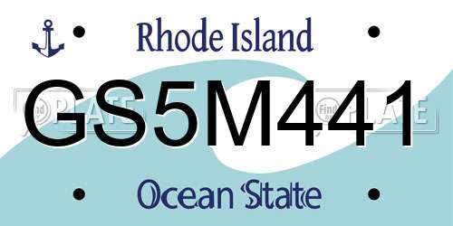GS5M441 Rhode Island License Plate