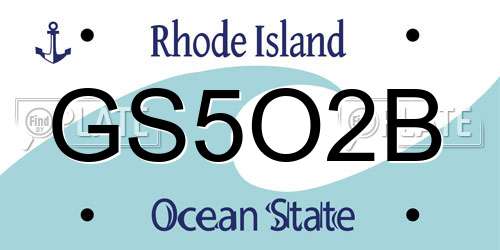 GS5O2B Rhode Island License Plate