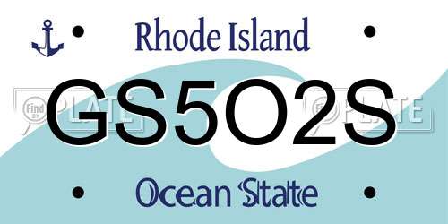 GS5O2S Rhode Island License Plate