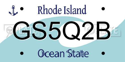 GS5Q2B Rhode Island License Plate