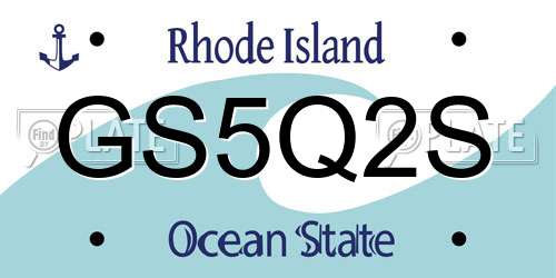 GS5Q2S Rhode Island License Plate