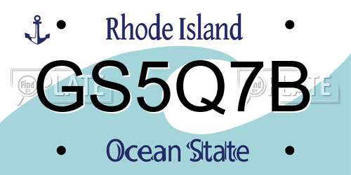 GS5Q7B Rhode Island License Plate