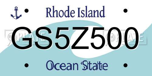 GS5Z500 Rhode Island License Plate