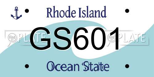 GS601 Rhode Island License Plate