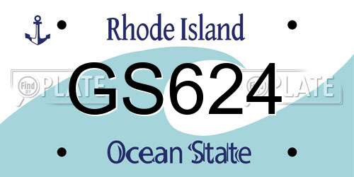 GS624 Rhode Island License Plate
