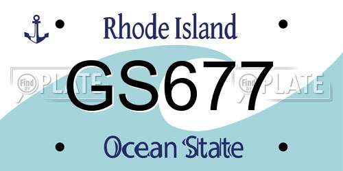 GS677 Rhode Island License Plate