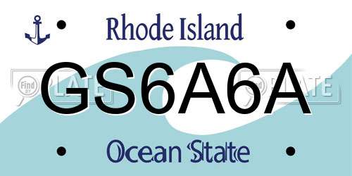 GS6A6A Rhode Island License Plate