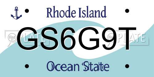 GS6G9T Rhode Island License Plate