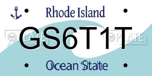 GS6T1T Rhode Island License Plate