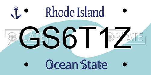 GS6T1Z Rhode Island License Plate