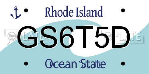 GS6T5D Rhode Island License Plate