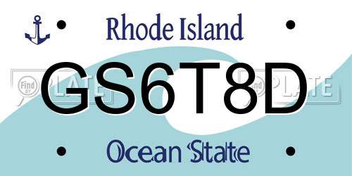 GS6T8D Rhode Island License Plate