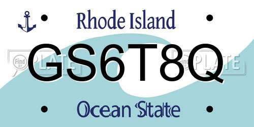 GS6T8Q Rhode Island License Plate