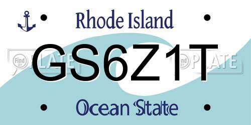 GS6Z1T Rhode Island License Plate