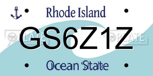 GS6Z1Z Rhode Island License Plate