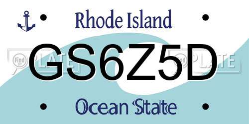 GS6Z5D Rhode Island License Plate